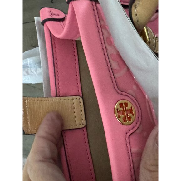 Brand New Tory Burch Mini T Monogram Contrast Embossed Tote - Picture 10 of 12